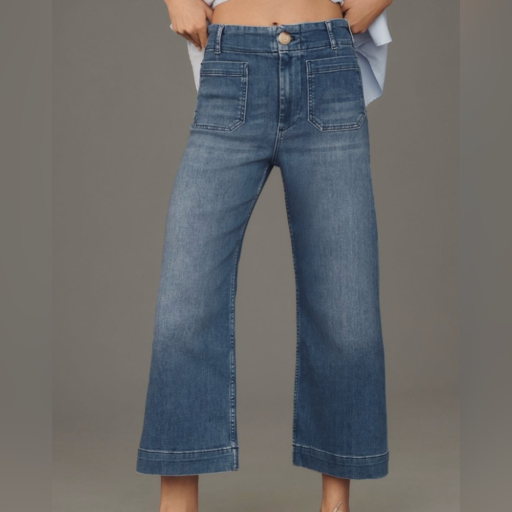 Anthro Maeve Collete Wide-Leg Blue Jeans